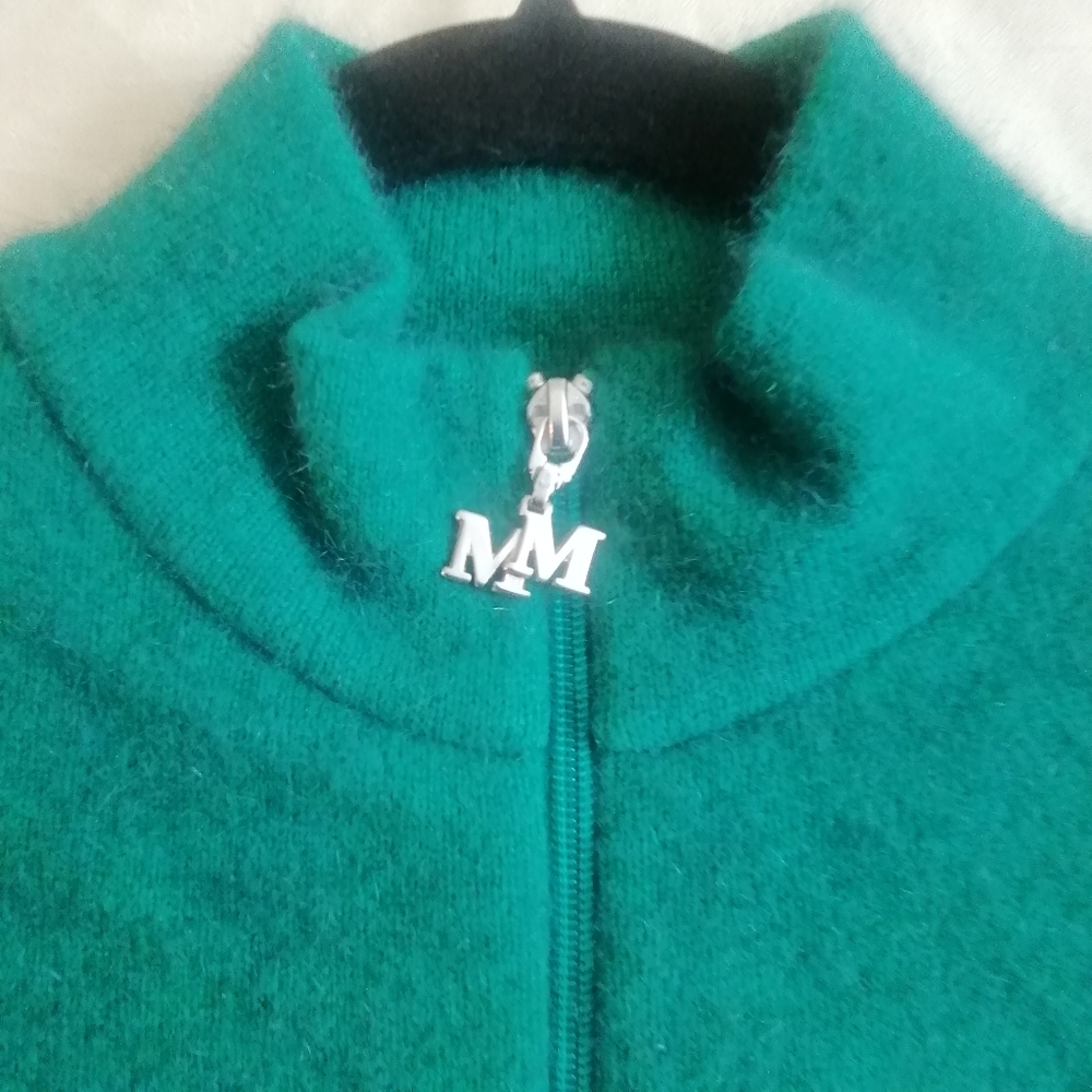 MERINOMINK Teal Women's Zip Cardigan Sweater (M) - Picture 2 of 8